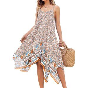 Women's 2025 Summer Dress Casual Boho Sundress Spaghetti Strap Swimwear